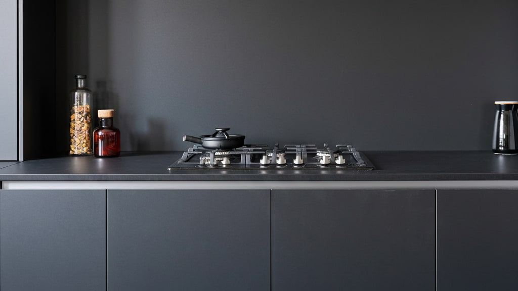 Keukenwand dibond donkergrijs