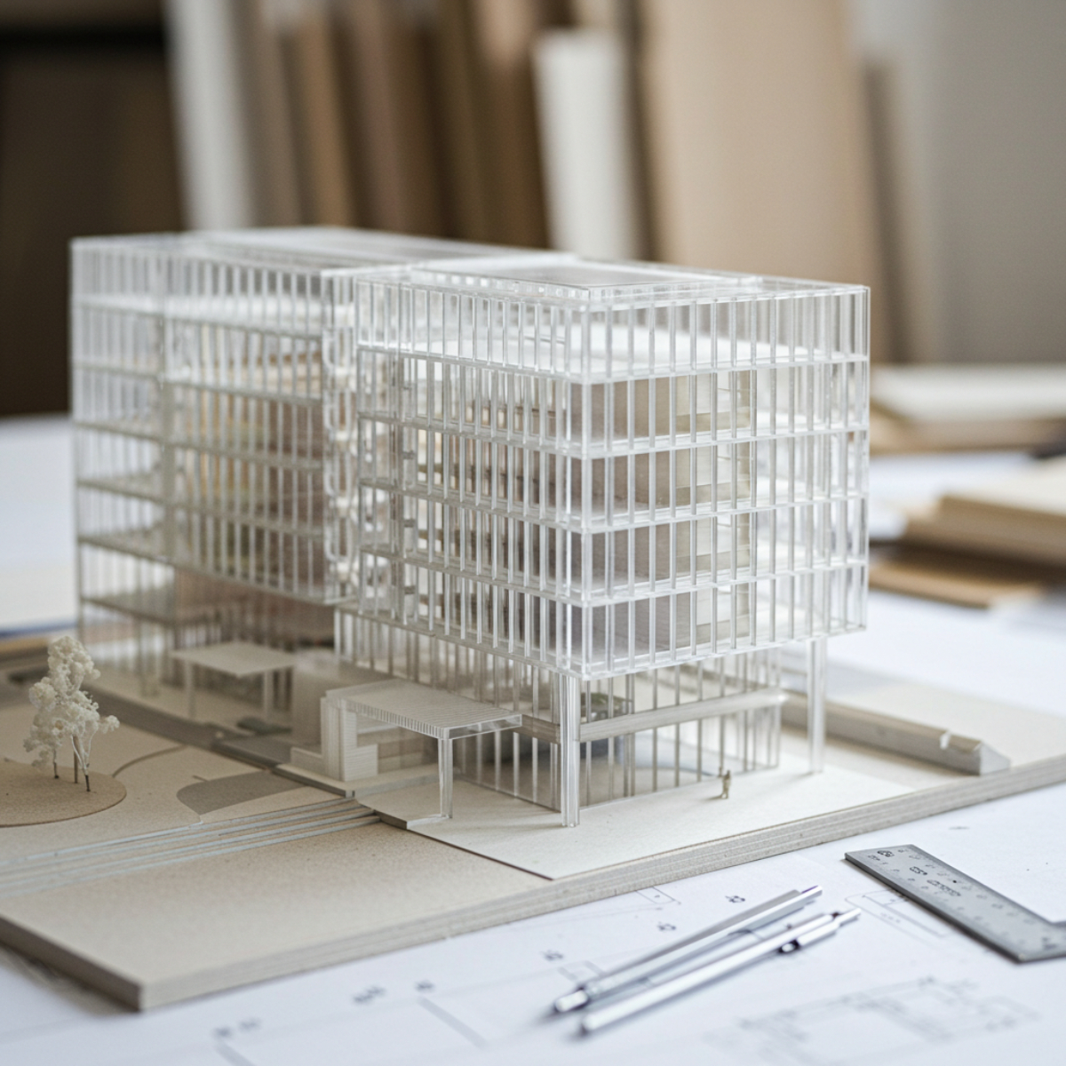 Maquette met hobbyglas plexiglas helder