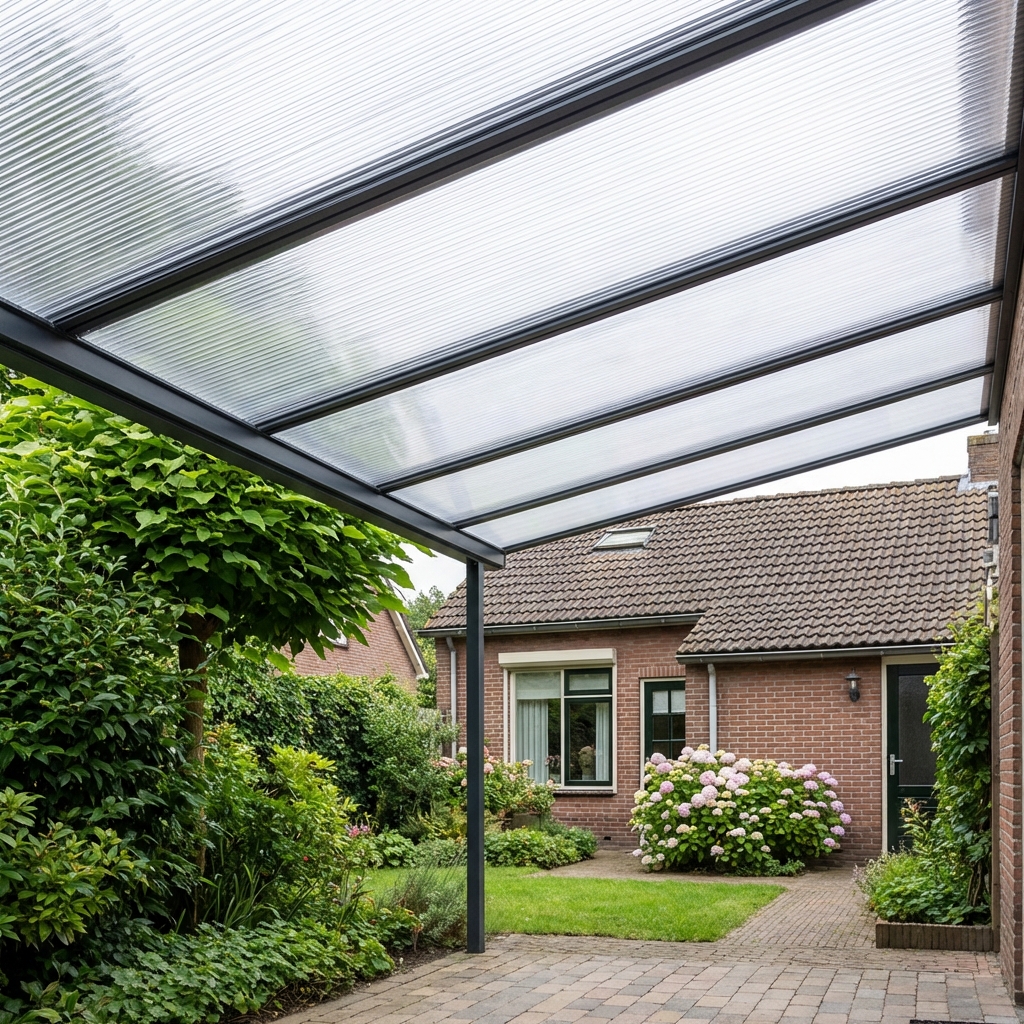 Grote overkapping van heldere kanaalplaten