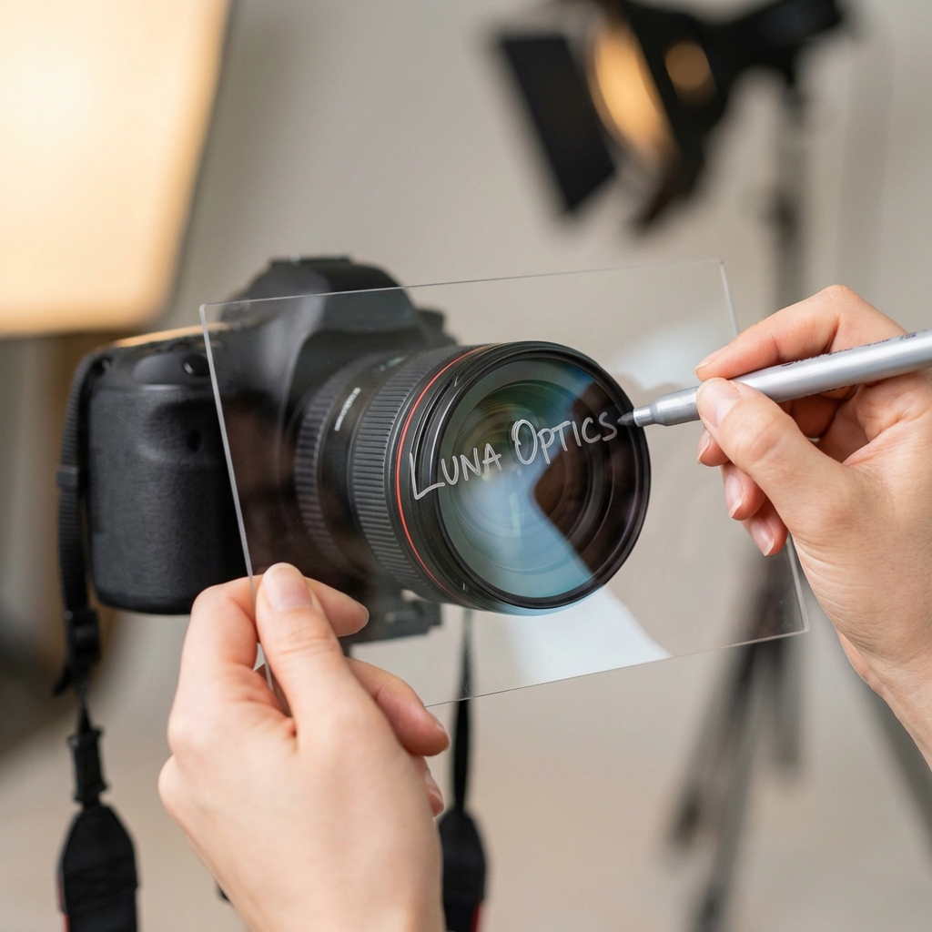Lens signing effect met plexiglas