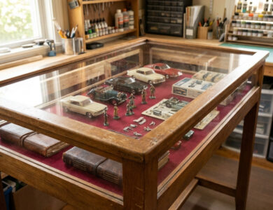 Vitrinetafel van plexiglas