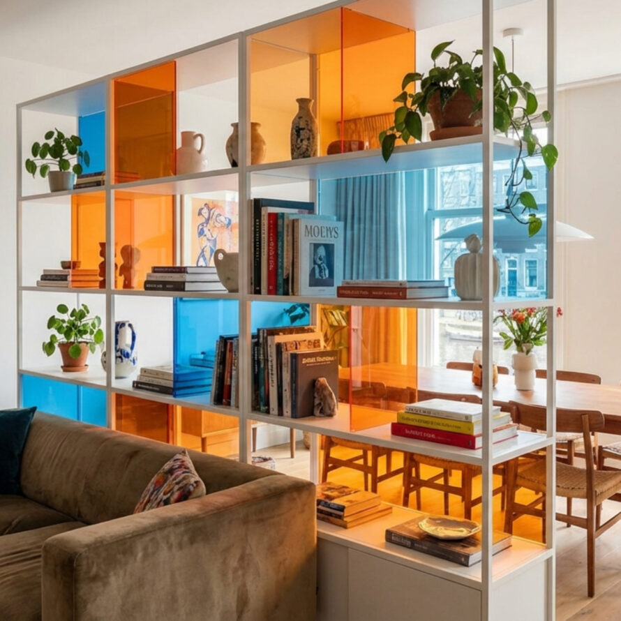 Roomdivider kast plexiglas kleur