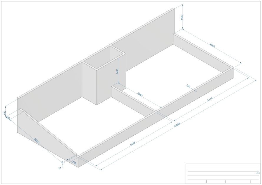 Basis 3D model van het dierenverblijf