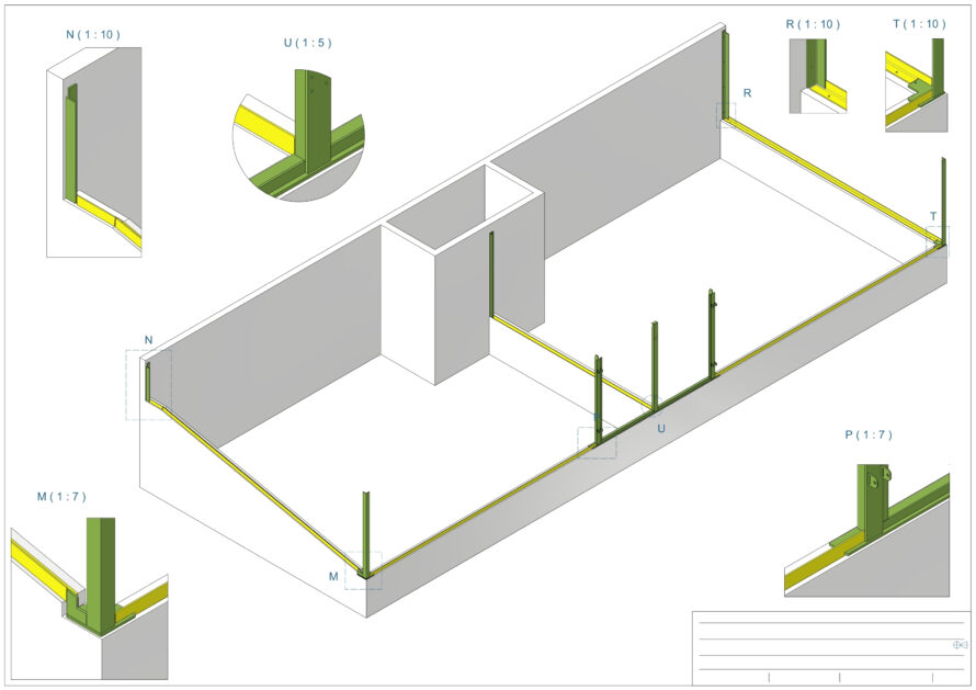 Exploded view van balustradeconstructie