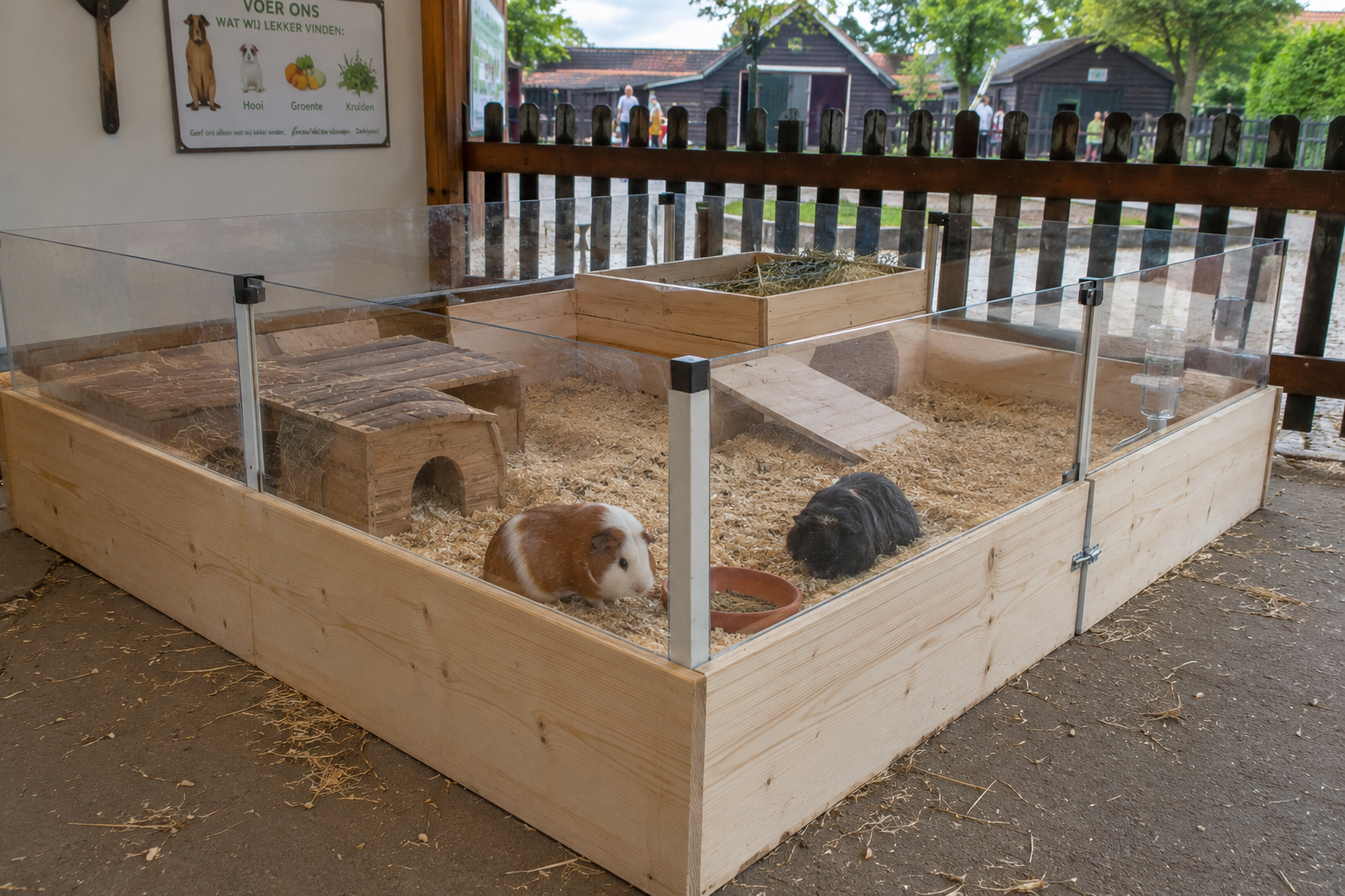Caviaverblijf plexiglas kinderboerderij