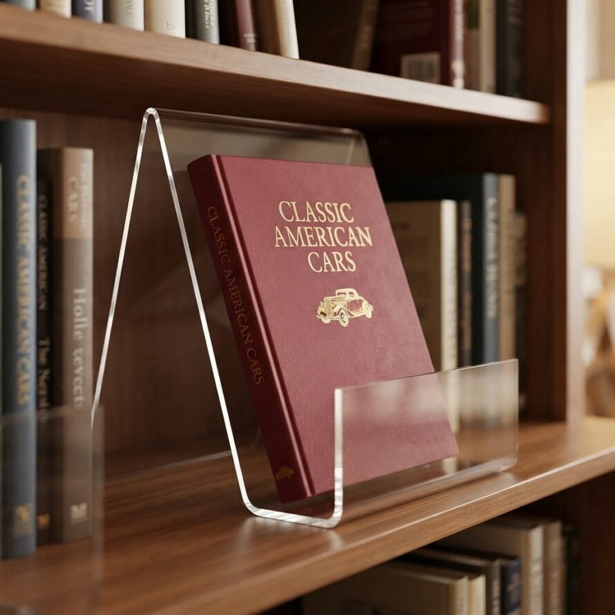 Boekenstandaard plexiglas helder 1