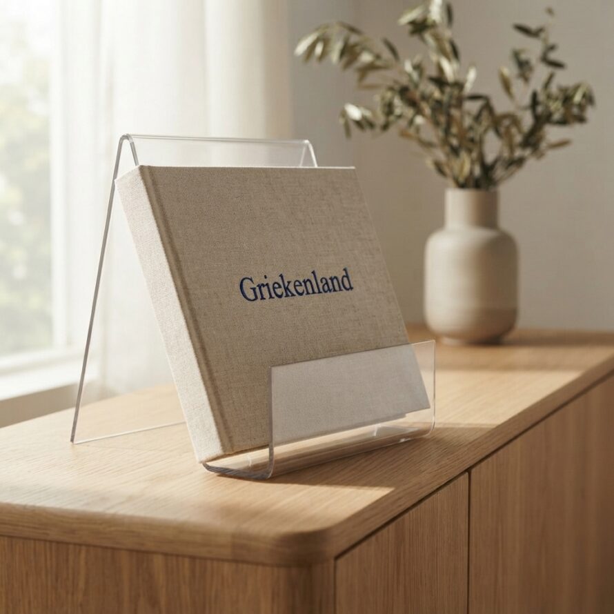 Boekenstandaard plexiglas helder