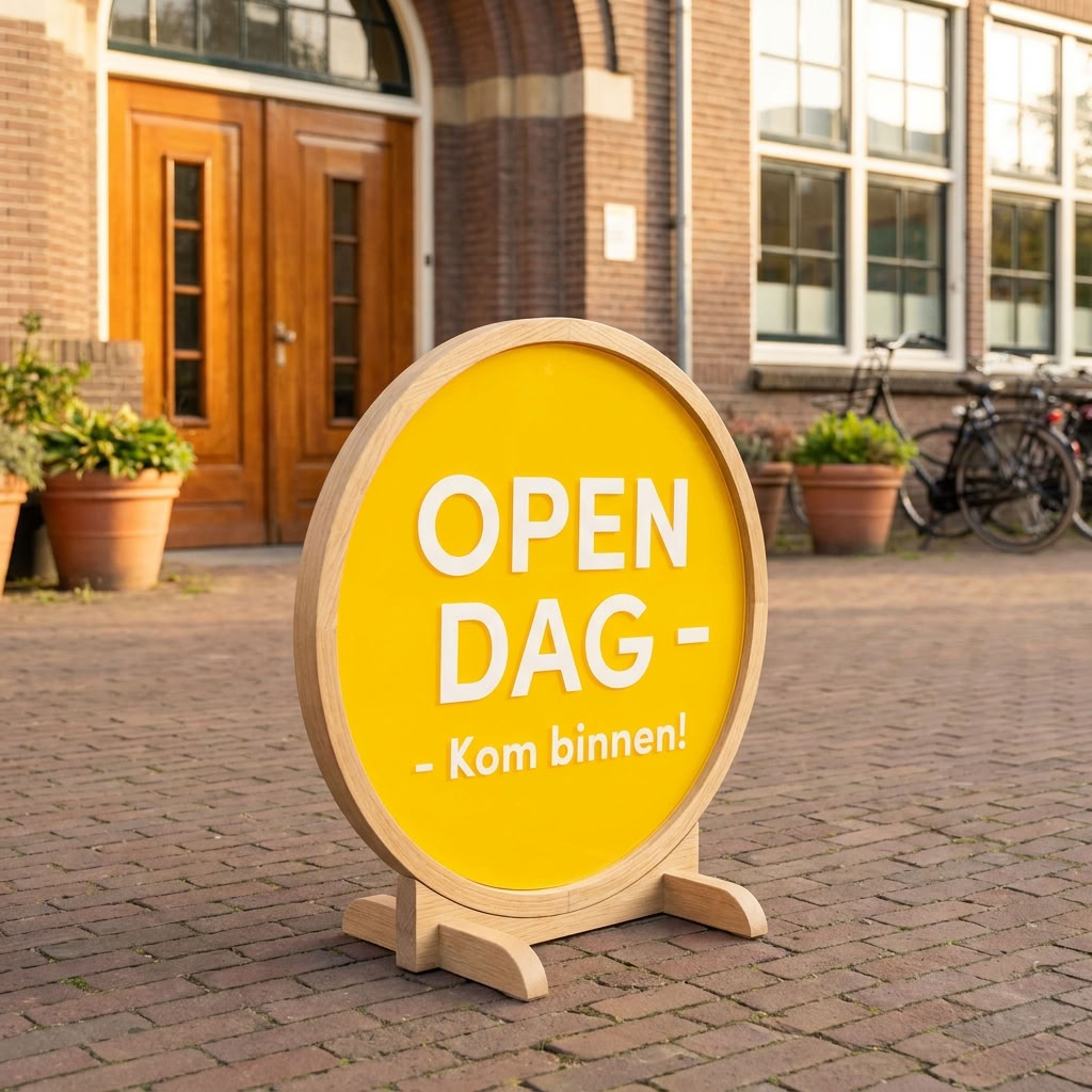 open dag welkomstbord plexiglas