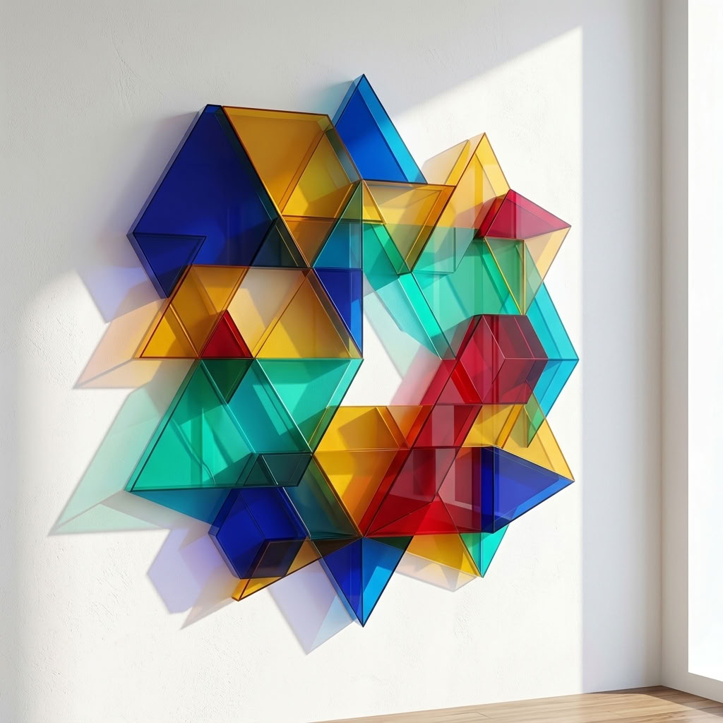 Geometrische vormen plexiglas gekleurd