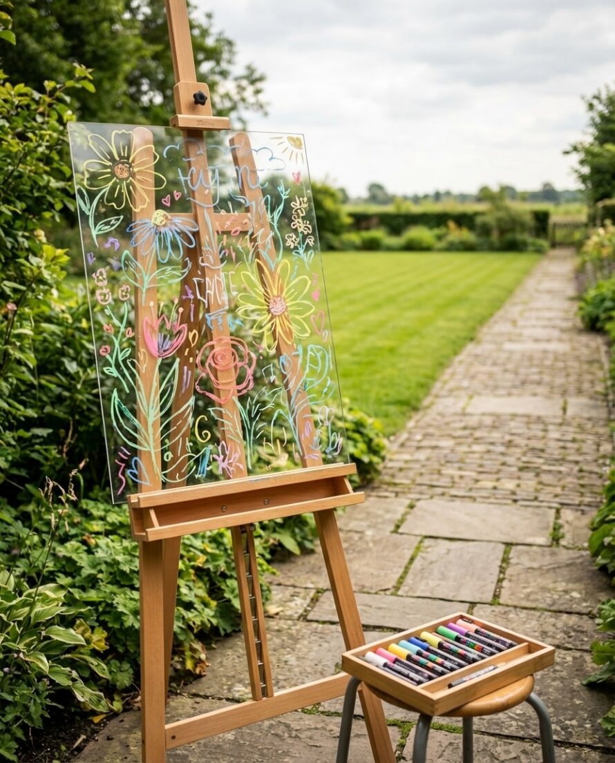 Plexiglas helder schilderij op schildersezel